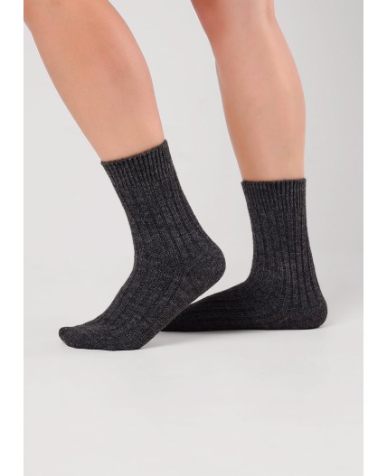ЭЙС Носки жен.Д175Ш акрил зима, меланж т.серый
