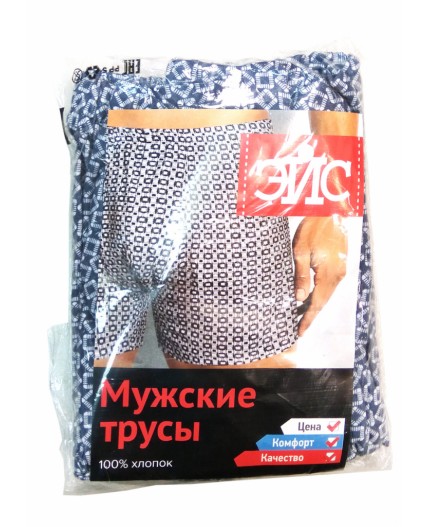 ЭЙС трусы муж 600201 с54, белый/т.серый