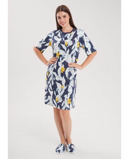 CLE LDR15-1209 Платье жен. Луна, т.синий/св.серый