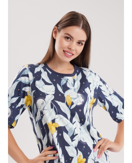 CLE LDR15-1209 Платье жен. Луна, т.синий/св.серый