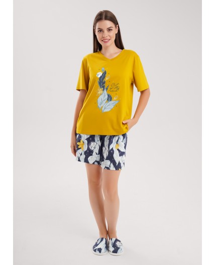 CLE LP15-1209 Набор одежды жен. Луна, горчичный/т.синий