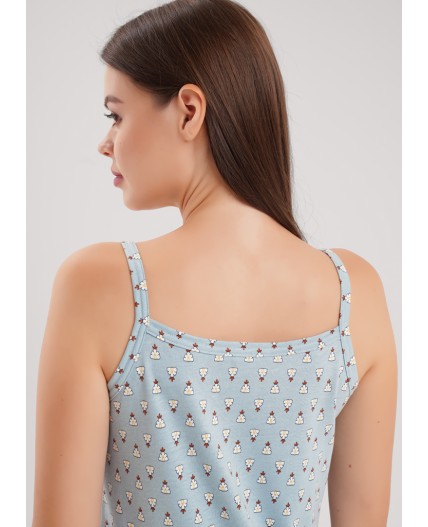 CLE LS15-1209 Сорочка ночн. жен. Луна, св.голубой/молочный