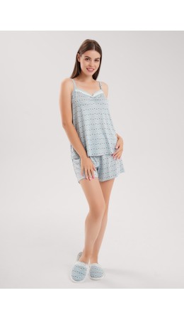 CLE LSET15-1209 Пижама жен. Луна, св.голубой/молочный