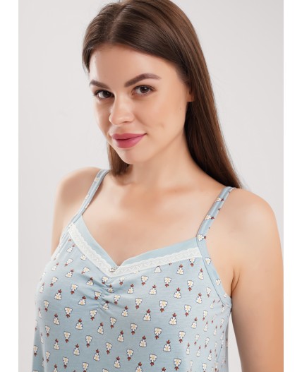 CLE LSET15-1209 Пижама жен. Луна, св.голубой/молочный