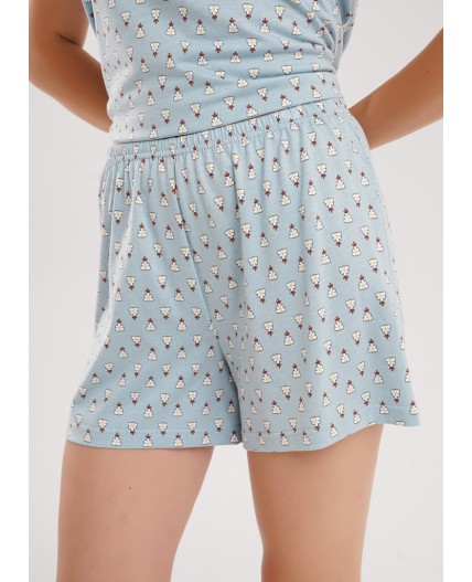 CLE LSET15-1209 Пижама жен. Луна, св.голубой/молочный