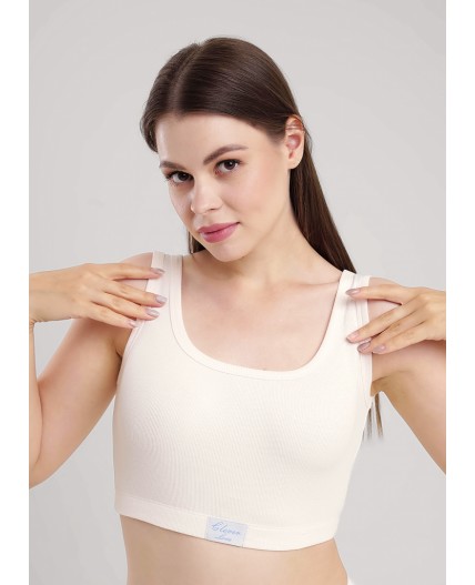 CLE LT15-1176бк Майка жен. укор. Экрю, ванильный