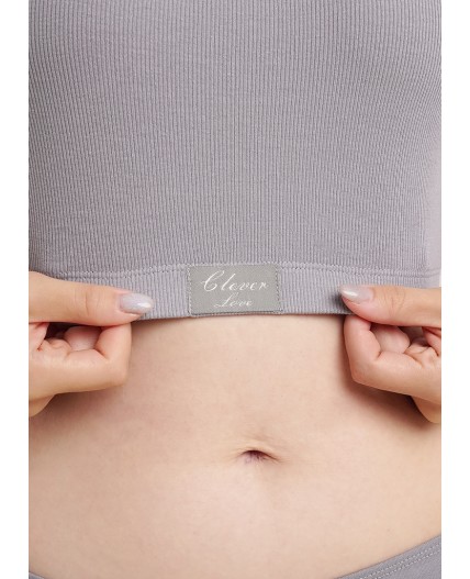 CLE LT15-1176бк Майка жен. укор. Экрю, серый