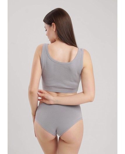 CLE LT15-1176бк Майка жен. укор. Экрю, серый