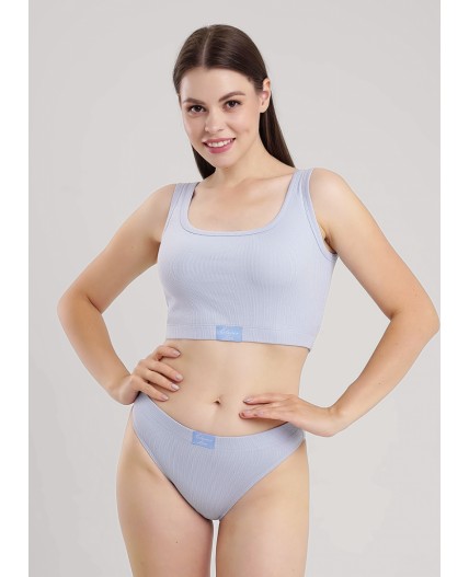 CLE LT15-1176бк Майка жен. укор. Экрю, св.голубой