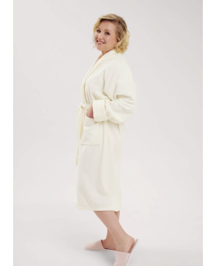 CLE LX15-009у Халат жен. Двойная махра, молочный