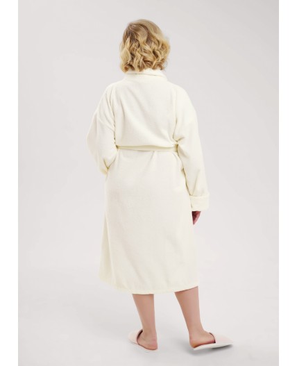 CLE LX15-009у Халат жен. Двойная махра, молочный