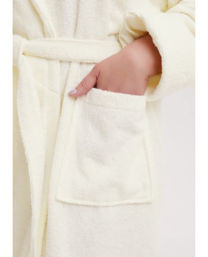 CLE LX15-009у Халат жен. Двойная махра, молочный