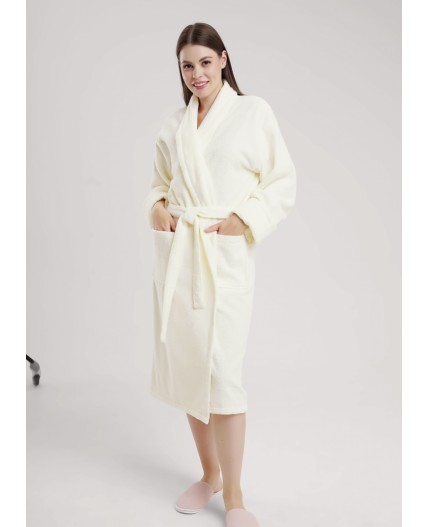 CLE LX15-009у Халат жен. Двойная махра, молочный