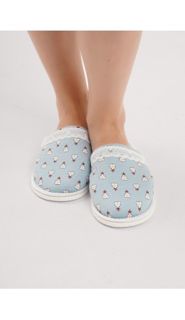 CLE SW15-1209C/1 Пантолеты жен. домаш. Луна, св.голубой/молочный