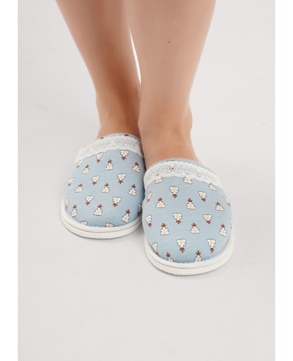 CLE SW15-1209C/1 Пантолеты жен. домаш. Луна, св.голубой/молочный