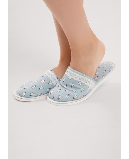 CLE SW15-1209C/1 Пантолеты жен. домаш. Луна, св.голубой/молочный