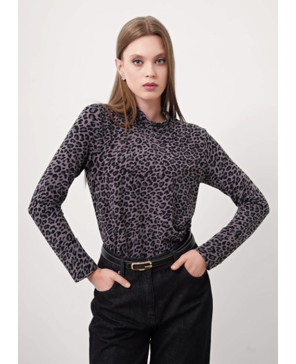 CLE Водолазка жен. 157001/186увн, серый/т.серый