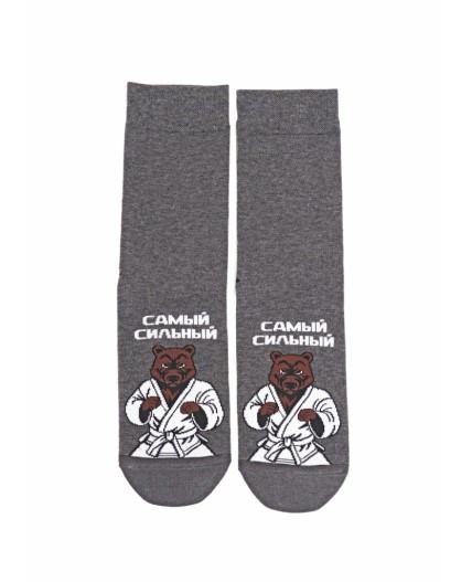 CLE Носки муж.К6566Л 23Ф хл+эл, меланж т.серый