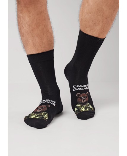 CLE Носки муж.К6568Л 23Ф хл+эл, чёрный