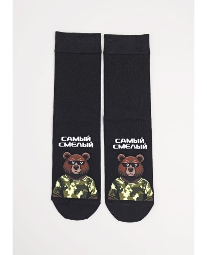 CLE Носки муж.К6568Л 23Ф хл+эл, чёрный