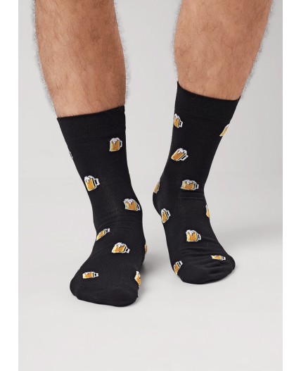 CLE Носки муж.К6570Л 23Ф хл+эл, чёрный