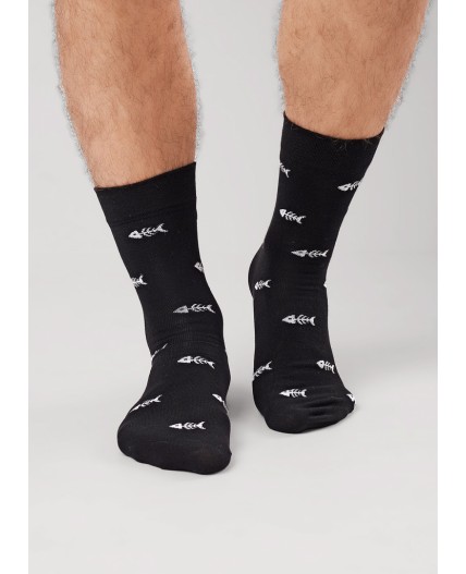 CLE Носки муж.К6571Л 23Ф хл+эл, чёрный