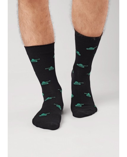 CLE Носки муж.К6575Л 23Ф хл+эл, чёрный