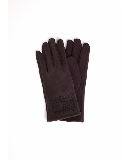 CLE Перчатки жен. GE03 сенс, т.коричневый