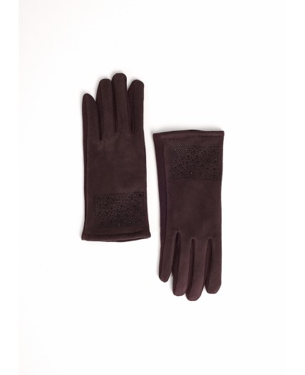 CLE Перчатки жен. GE03 сенс, т.коричневый