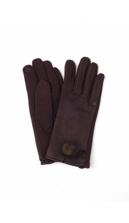 CLE Перчатки жен. GE05 сенс, т.коричневый