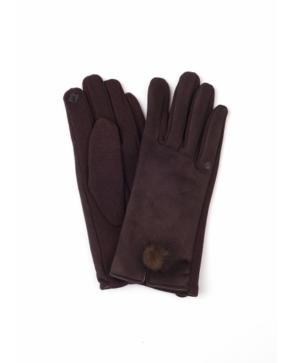 CLE Перчатки жен. GE05 сенс, т.коричневый