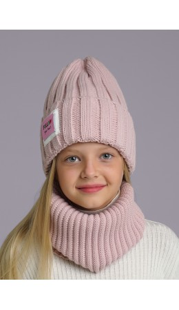 CLE Шапка дет. 433889ап флис, пудровый