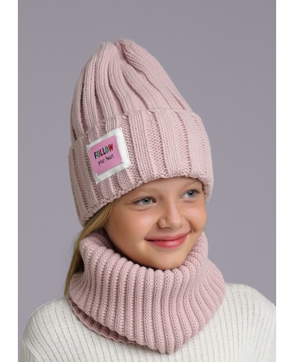 CLE Шапка дет. 433889ап флис, пудровый