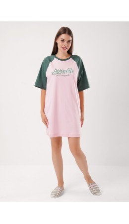 CLE LDR15-1208 Платье жен. Лапка, св.розовый/зелёный