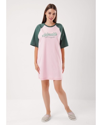 CLE LDR15-1208 Платье жен. Лапка, св.розовый/зелёный