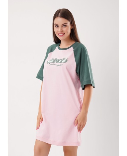 CLE LDR15-1208 Платье жен. Лапка, св.розовый/зелёный