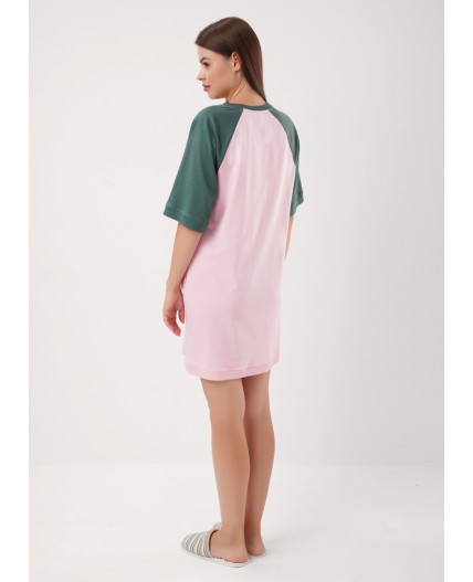 CLE LDR15-1208 Платье жен. Лапка, св.розовый/зелёный
