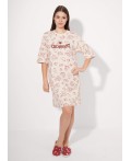 CLE LDR26-1211/1 Платье жен. Круассан, св.бежевый/терракотовый
