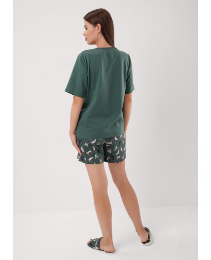 CLE LP15-1208 Набор одежды жен. Лапка, зелёный/молочный