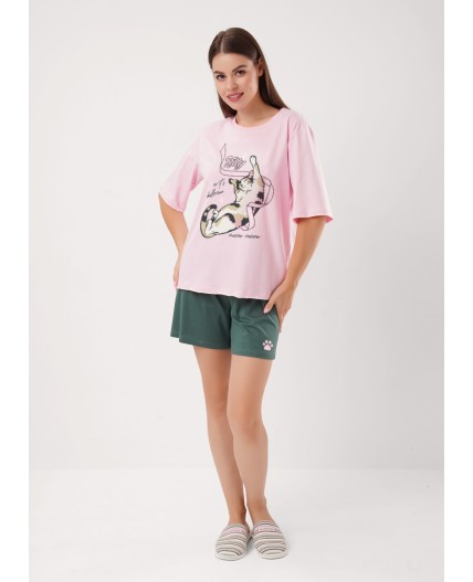 CLE LP15-1208/1 Набор одежды жен. Лапка, св.розовый/зелёный