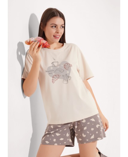 CLE LP26-1211/1 Набор одежды жен. Круассан, св.бежевый/кофейный