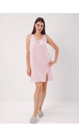 CLE LS15-1208 Сорочка ночн. жен. Лапка, св.розовый/зелёный