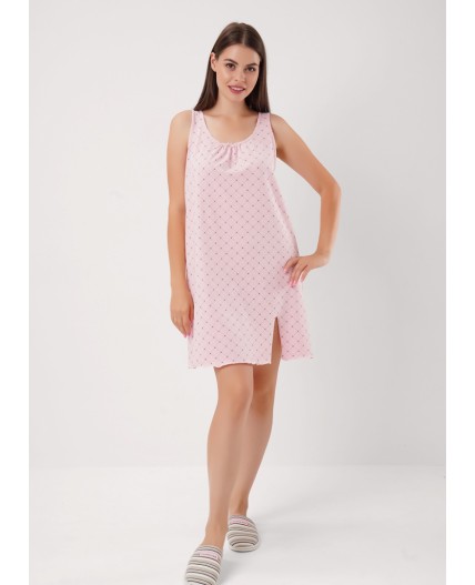 CLE LS15-1208 Сорочка ночн. жен. Лапка, св.розовый/зелёный