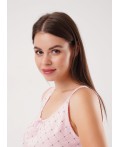 CLE LS15-1208 Сорочка ночн. жен. Лапка, св.розовый/зелёный