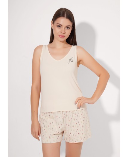 CLE LSET26-1211 Набор одежды жен. Круассан, св.бежевый/св.зелёный