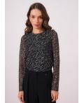 CLE Джемпер жен. 267083/196емн, чёрный/св.бежевый