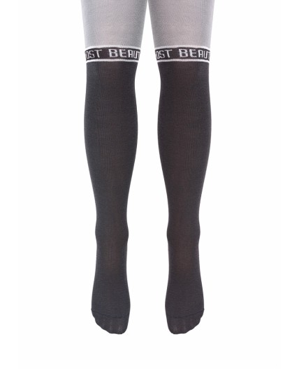 CLE Колготки дет.КД1303 116-128 дев хл+эл, св.серый/т.серый