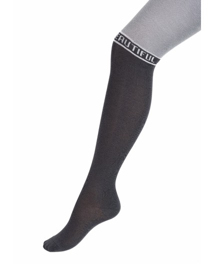 CLE Колготки дет.КД1303 92-110 дев хл+эл, св.серый/т.серый