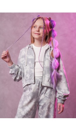 CLE Куртка дев. 867306/11ун, св.серый/серый