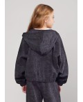 CLE Куртка дев. 867306/11ун, т.серый/чёрный